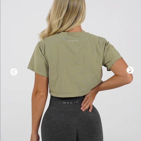 SOLD: NVGTN Army Green Everyday Tee SOLD OUT ONLINE size Small / Medium - Picture 2 of 2